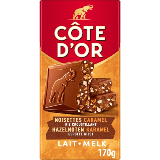 Tablette de Chocolat Lait Noisettes Caramel et Riz Croustillant COTE D'OR