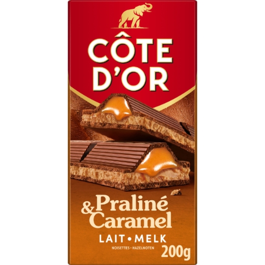 Tablette de Chocolat Lait Praliné Caramel COTE D'OR