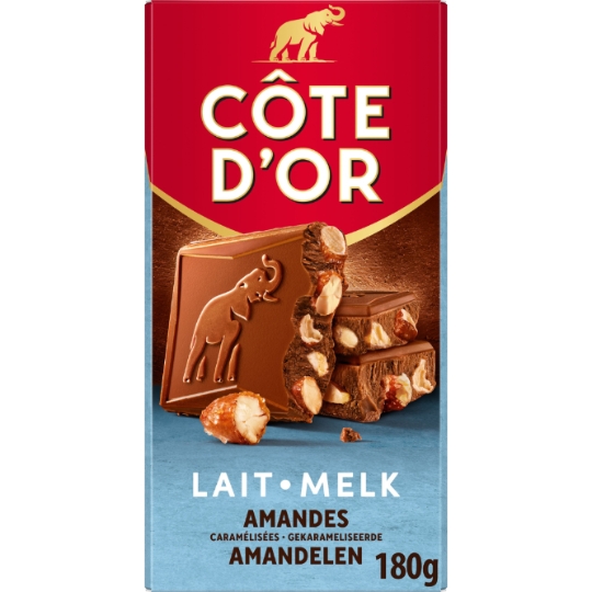 Tablette de Chocolat Lait Amandes Caramélisées Pointe de Sel COTE D'OR