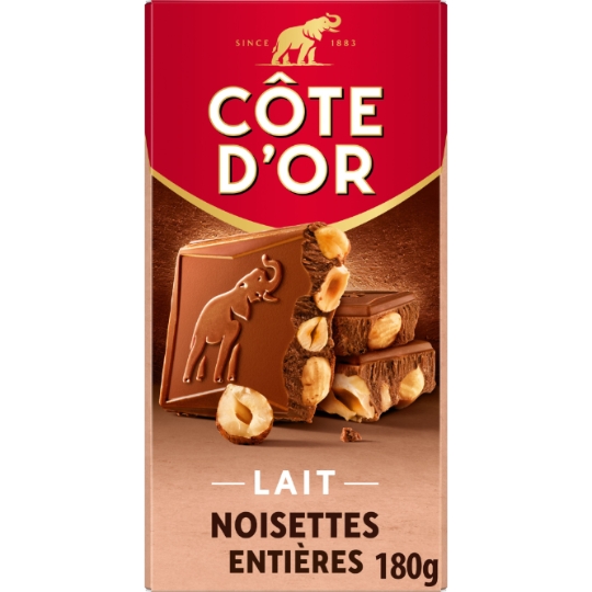 Tablette de Chocolat Lait Noisettes Entières COTE D'OR