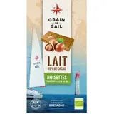 Tablette de Chocolat Lait Noisettes Torréfiées Fleur de Sel Bio GRAIN DE SAIL