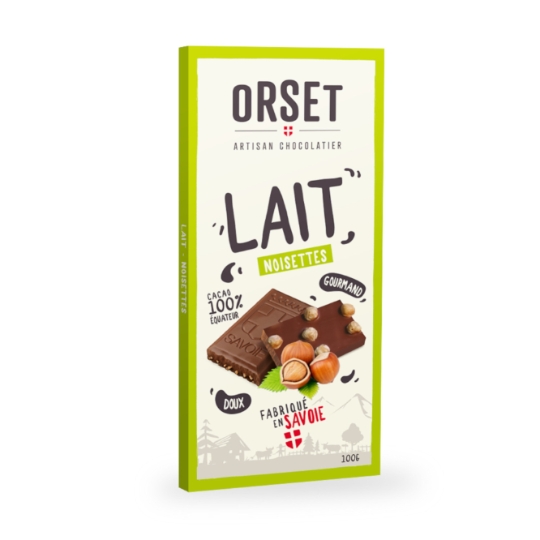 Tablette de Chocolat Lait Noisettes ORSET ARTISAN CHOCOLATIER