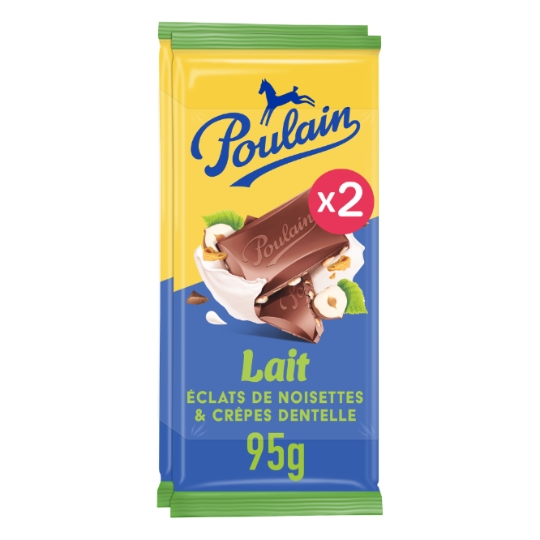 Tablette de Chocolat Lait Noisettes Crêpes Dentelle POULAIN