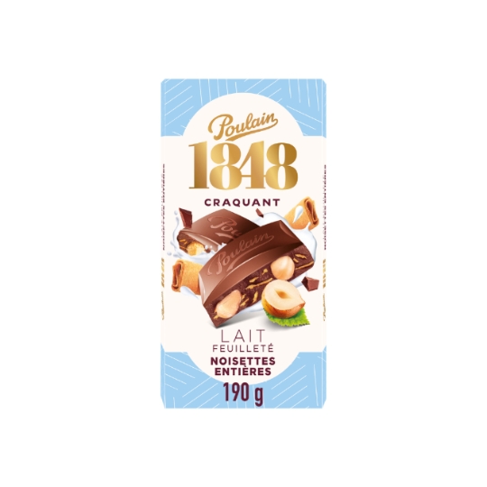 Tablette de Chocolat Lait Feuilleté Noisettes Entières POULAIN