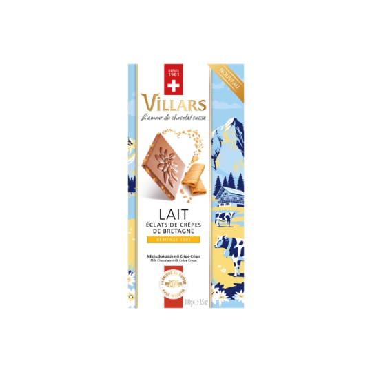 Tablette de Chocolat Lait Eclats de Crêpes VILLARS