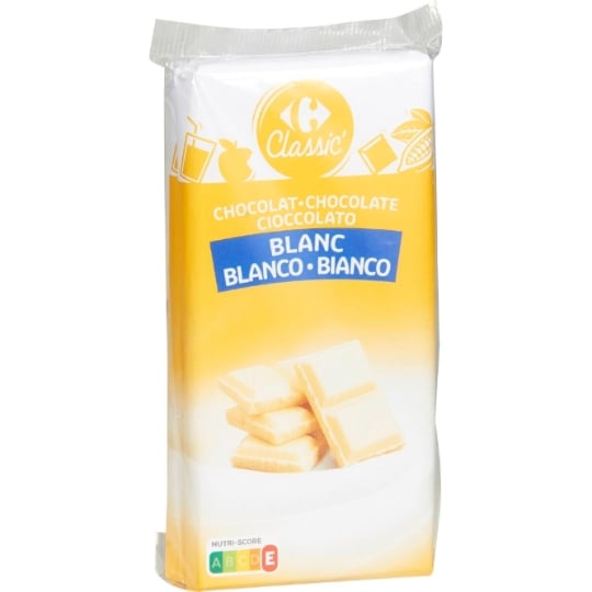 Tablette de Chocolat Blanc CARREFOUR CLASSIC'