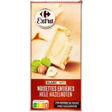 Tablette de Chocolat Blanc Noisettes Entières CARREFOUR EXTRA