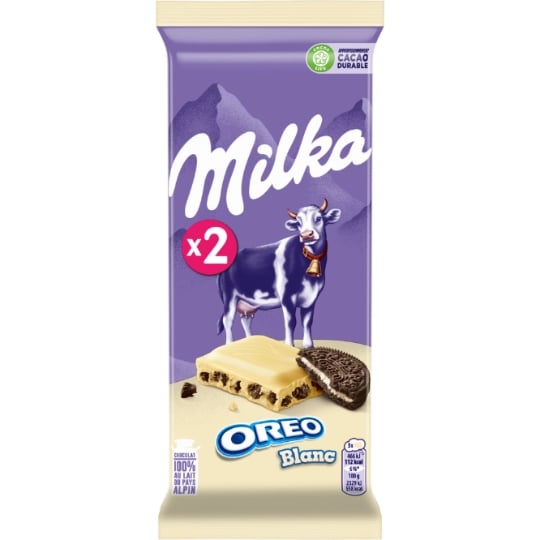 Tablette de Chocolat Blanc Oreo MILKA