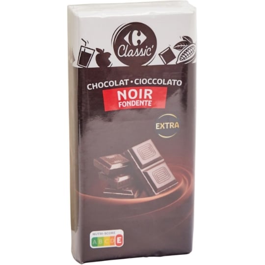 Tablette de Chocolat Noir CARREFOUR CLASSIC'