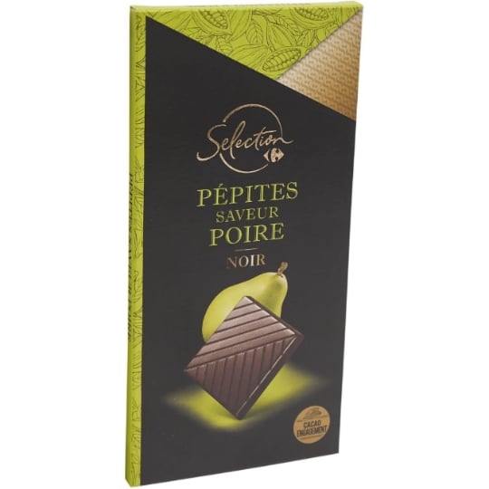 Tablette de Chocolat Noir Poire CARREFOUR SELECTION