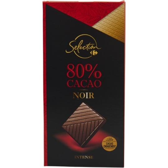 Tablette de Chocolat Noir 80% CARREFOUR SELECTION