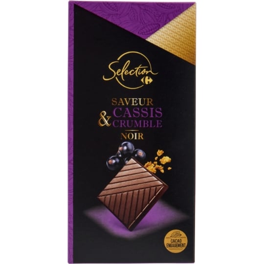 Tablette de Chocolat Noir Cassis Crumble CARREFOUR SELECTION