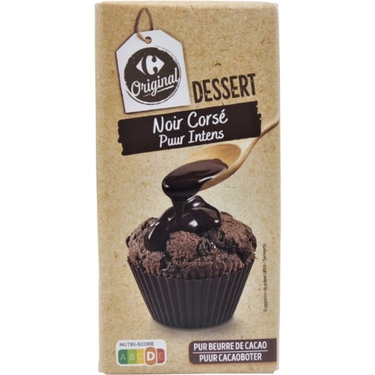 Tablette de Chocolat Noir Dessert Corsé CARREFOUR ORIGINAL