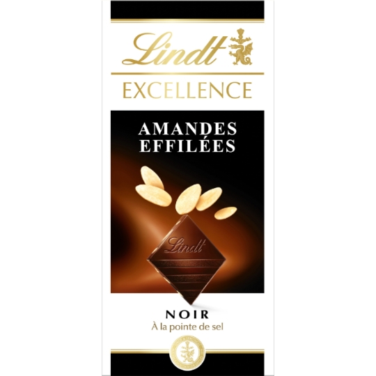 Tablette de Chocolat Noir Excellence Amandes Effilées LINDT