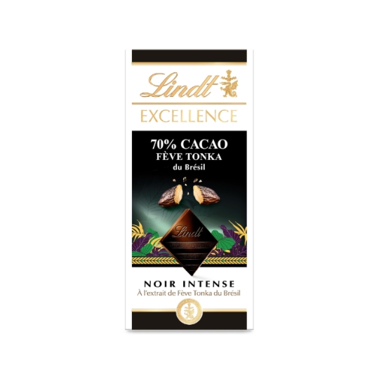 Tablette de Chocolat Noir Excellence 70% Fèves Tonka du Brésil LINDT