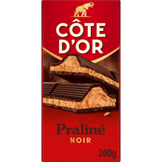 Tablette de Chocolat Noir Praliné COTE D'OR