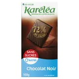 Tablette de Chocolat Noir 72% Sans Sucres KARELEA