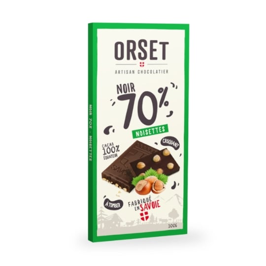 Tablette de Chocolat Noir 70% Noisettes MAISON ORSET