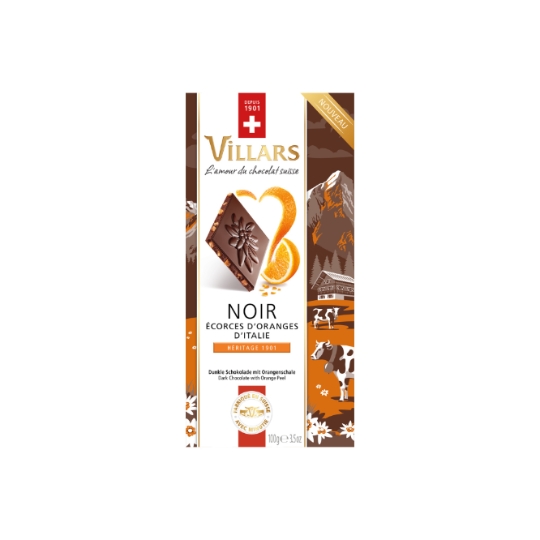 Tablette de Chocolat Noir Ecorces d'Oranges VILLARS