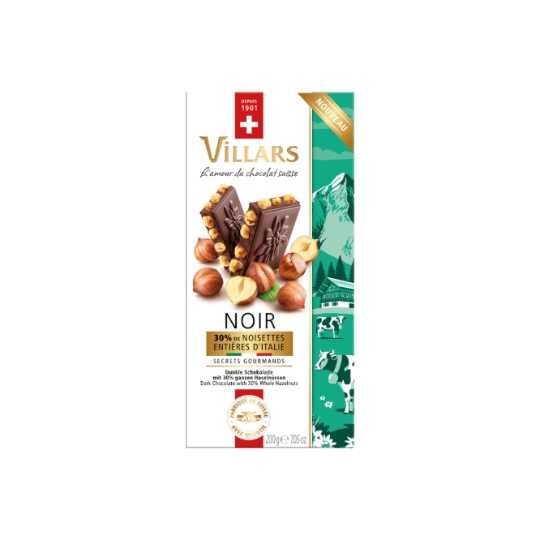 Tablette de Chocolat Noir Noisettes Entières VILLARS