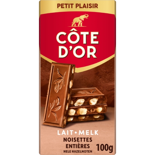 Tablette de chocolat Lait Noisettes Entières COTE D'OR
