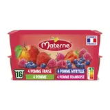 Compote pomme, myrtille, framboise, fraise MATERNE