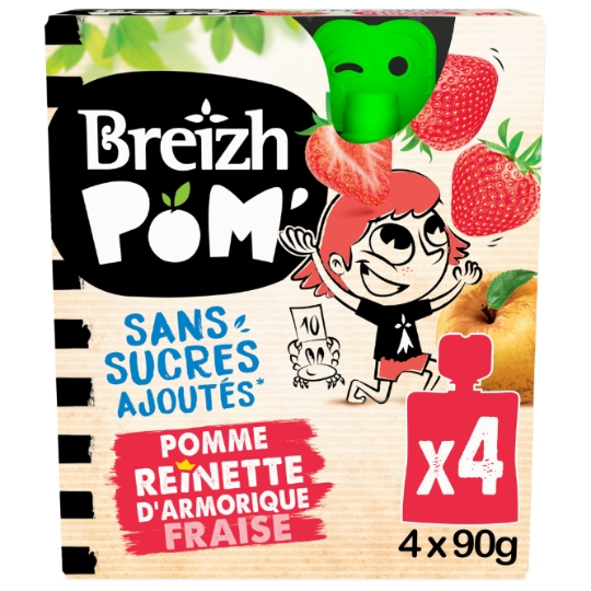 Compote pomme fraise BREIZH'POM