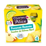 Compote Pommes Ananas Citron Vert Sans Sucres Ajoutés CHARLES & ALICE