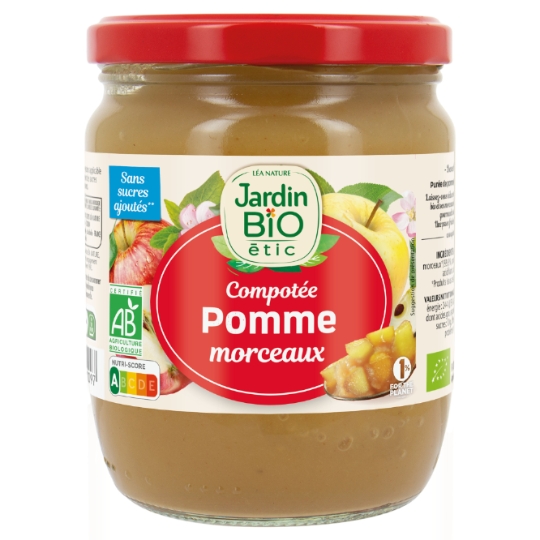 Compote Pomme Morceaux Bio JARDIN BIO ETIC