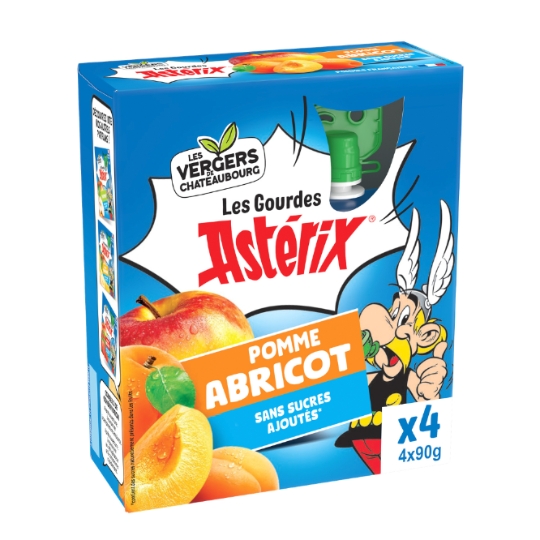 Compote Pomme et Abricot Astérix Sans Sucres Ajoutés LES VERGERS DE CHATEAUBOURG