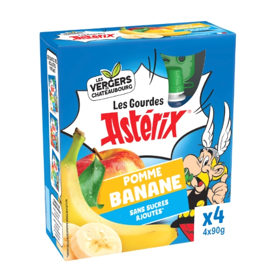 Compote Pomme et Banane Astérix Sans Sucres Ajoutés LES VERGERS DE CHATEAUBOURG