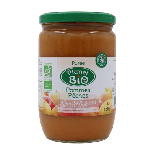 Purée de Fruits Pommes Pêches Bio PLANET BIO