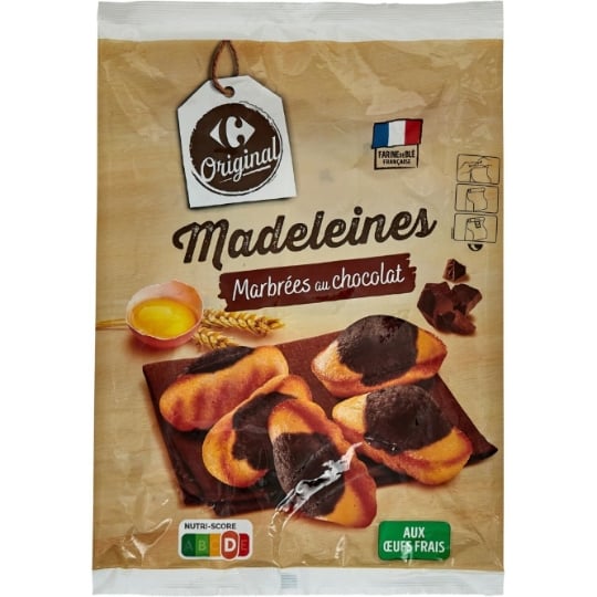 Madeleines marbrées au chocolat CARREFOUR ORIGINAL