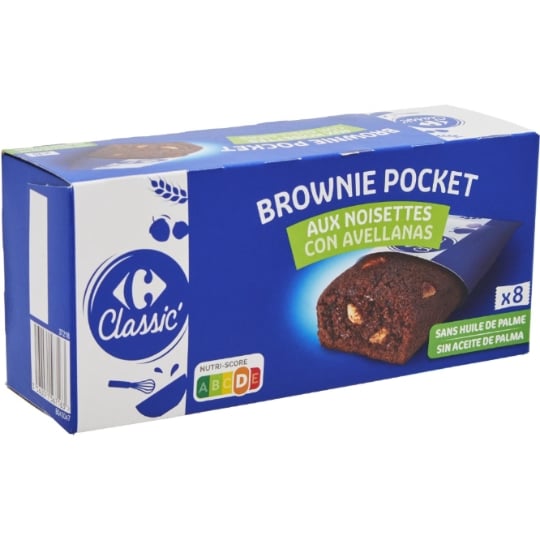 Brownie pocket aux noisettes cacao noisette CARREFOUR CLASSIC'