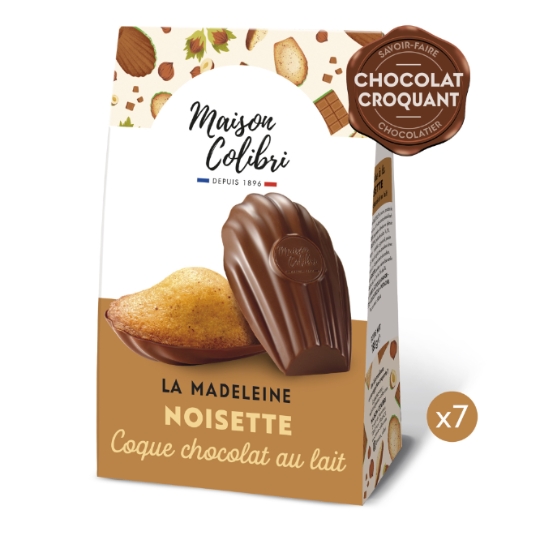 Madeleine Noisette Coque Chocolat au Lait MAISON COLIBRI