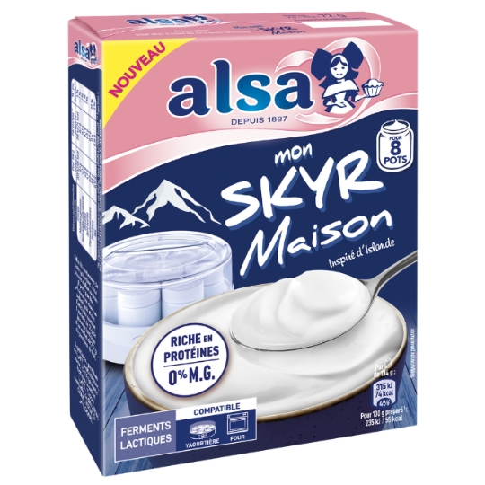 Préparation pour Skyr à Base de Ferments Lactiques Mon Skyr Maison pour 8 pots ALSA