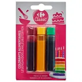 Colorant Alimentaire Liquide Vert Rouge et Jaune CARREFOUR CLASSIC'