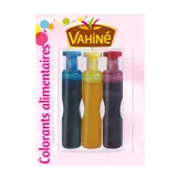 Colorant Alimentaire Liquide Bleu Rouge et Jaune VAHINE