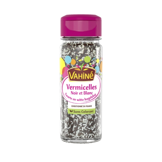 Décors pour Pâtisserie Vermicelles Noirs et Blancs VAHINE