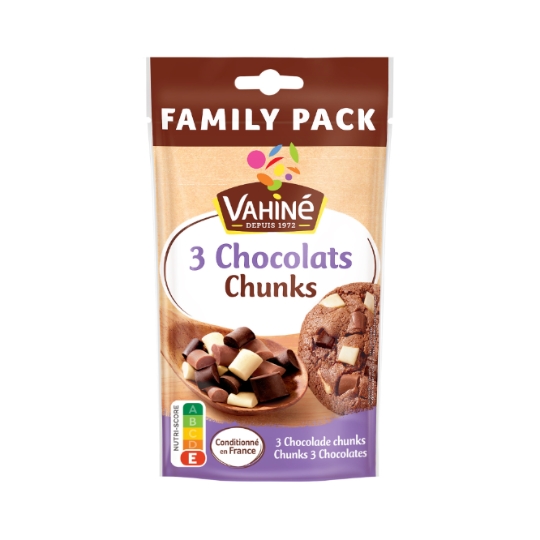 Pépites de Chocolat Lait Noir et Blanc Chunks VAHINE