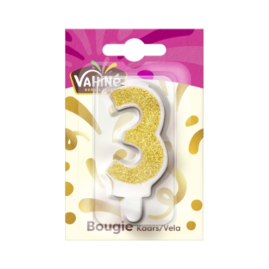 Bougie chiffre 3 VAHINE