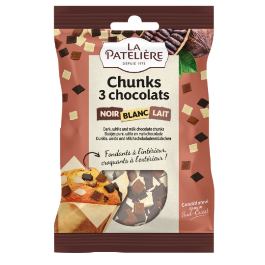 Pépites de Chocolat Lait Noir et Blanc Chunks LA PATELIERE