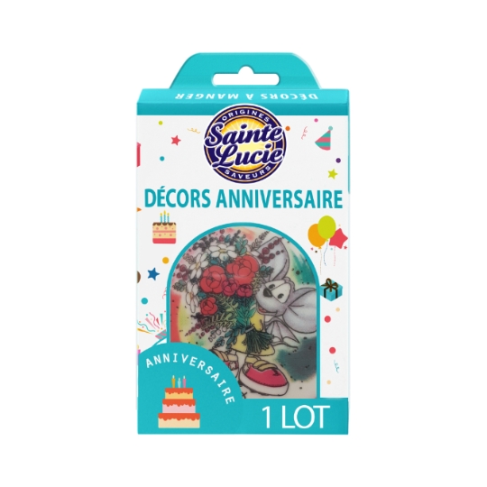 Décors pour Pâtisserie Anniversaire SAINTE LUCIE