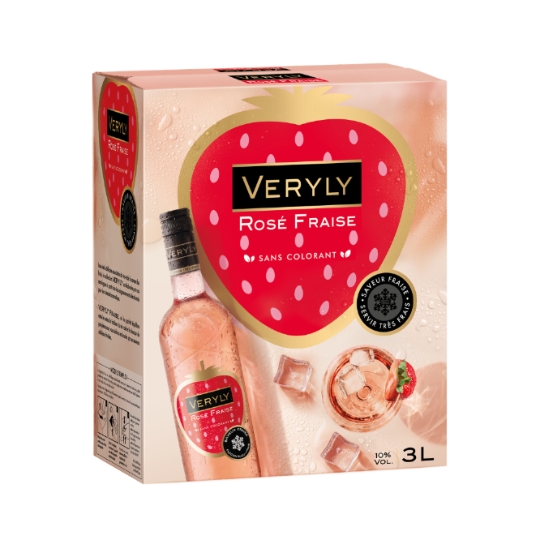 Boisson Aromatisée à Base de Vin Rosé Saveur Fraise VERYLY