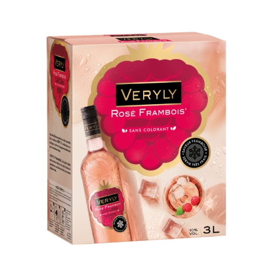Boisson Aromatisée à Base de Vin Rosé Saveur Framboise VERYLY