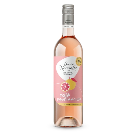 Boisson à Base de Vin Rosé Désalcoolisées Saveur Pamplemousse BONNE NOUVELLE