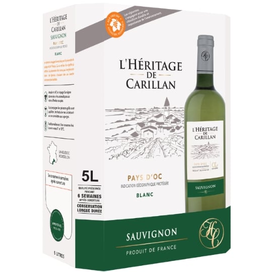 Vin Blanc I.G.P. Pays d'Oc Sauvignon HERITAGE DE CARILLAN