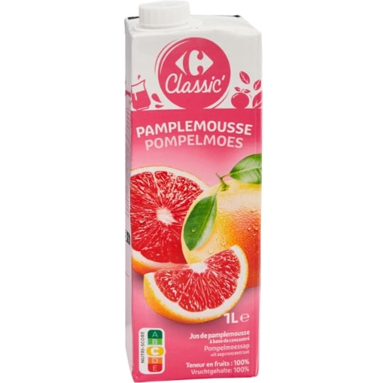 Jus de Pamplemousse Sans Sucres Ajoutés CARREFOUR CLASSIC'