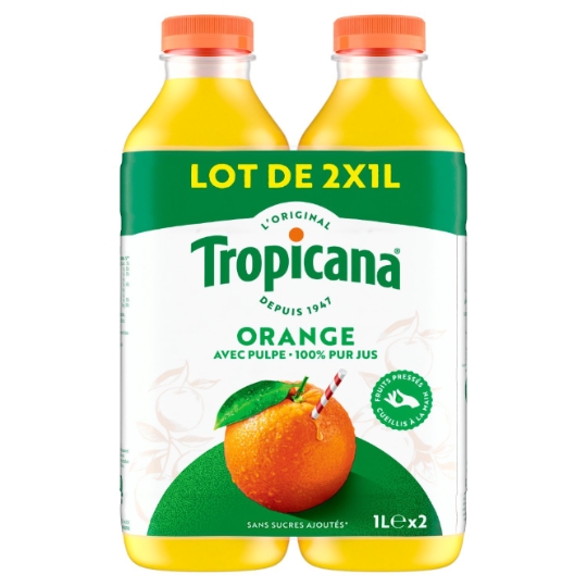 Jus d'Orange Pressée Avec Pulpe Pur Jus TROPICANA