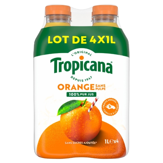 Jus d'Orange Pressée Sans Pulpe Pur Jus TROPICANA